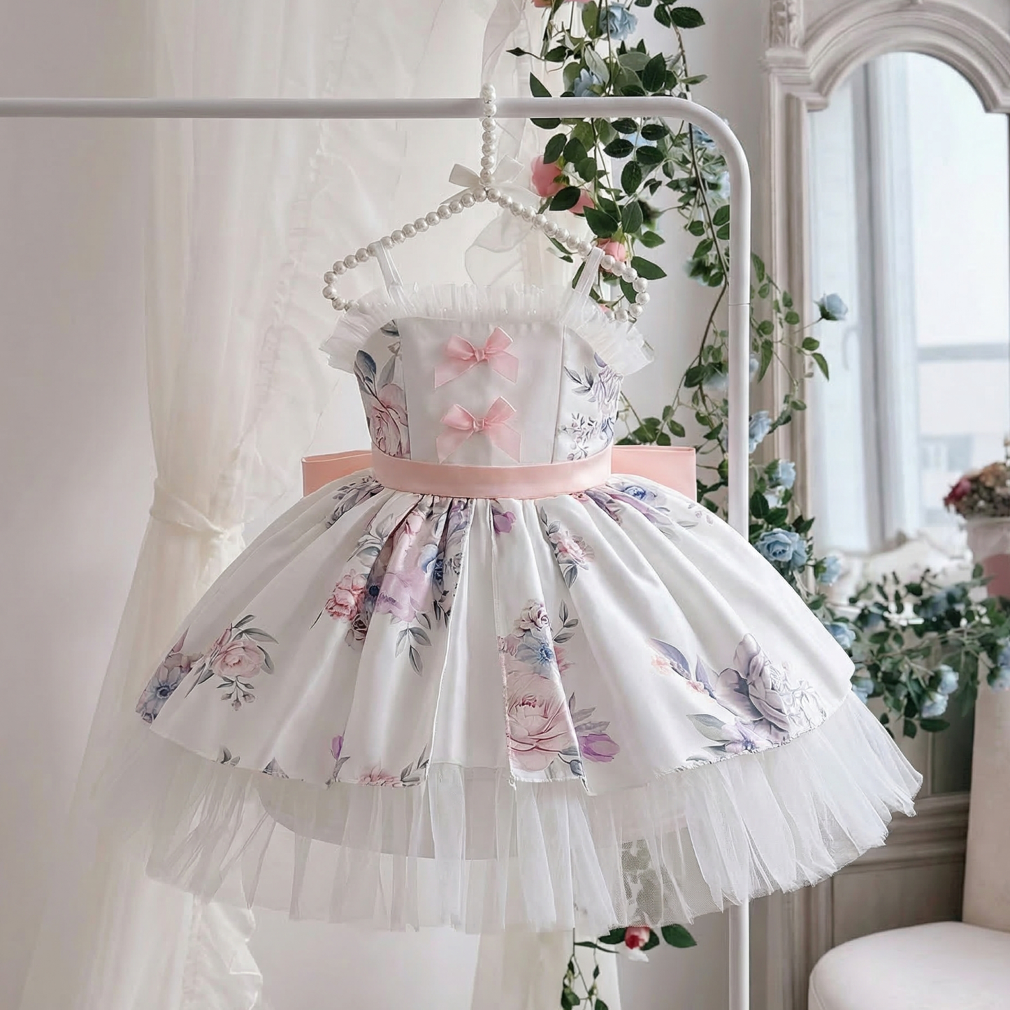 Satin Split Joint Sleeveless Midi Dresses - White - 2-3Y - image 1