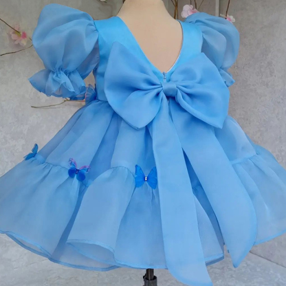 Organza Rosette  Short Sleeve Mid-long Dresses - image 2
