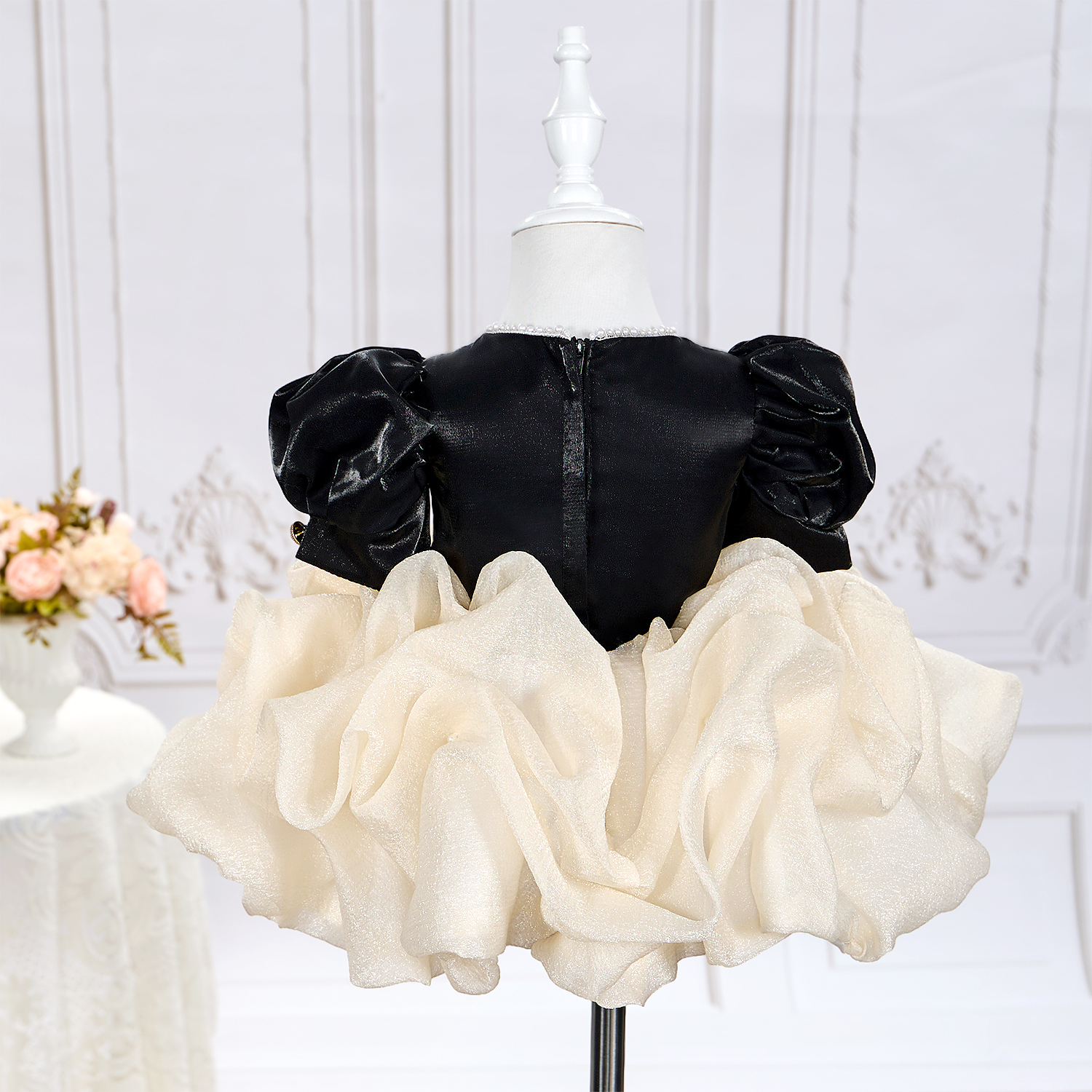 Organza Folds Short Sleeve Mid-long Dresses - image 3