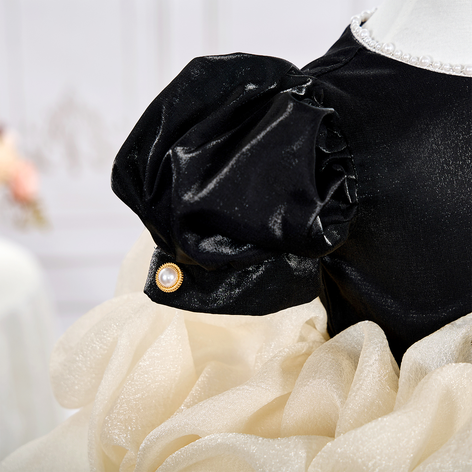 Organza Folds Short Sleeve Mid-long Dresses - image 9