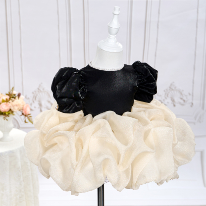Organza Folds Short Sleeve Mid-long Dresses - image 2