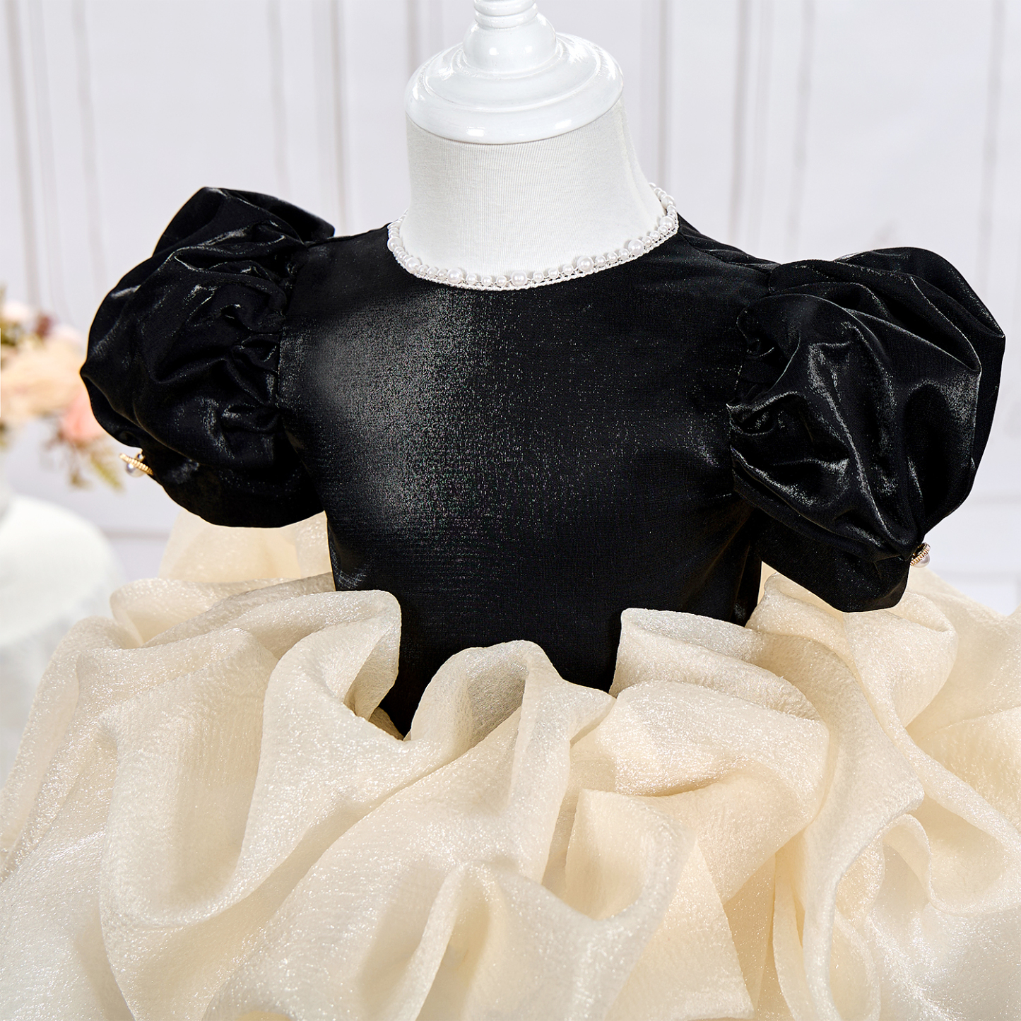 Organza Folds Short Sleeve Mid-long Dresses - image 5