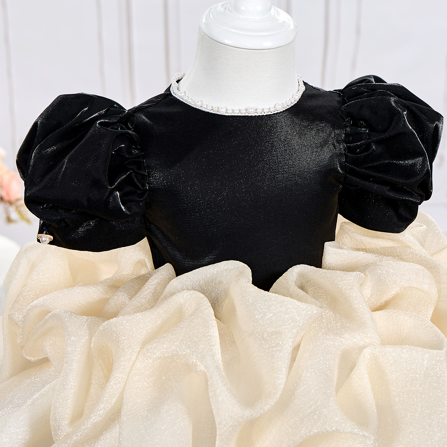 Organza Folds Short Sleeve Mid-long Dresses - image 4