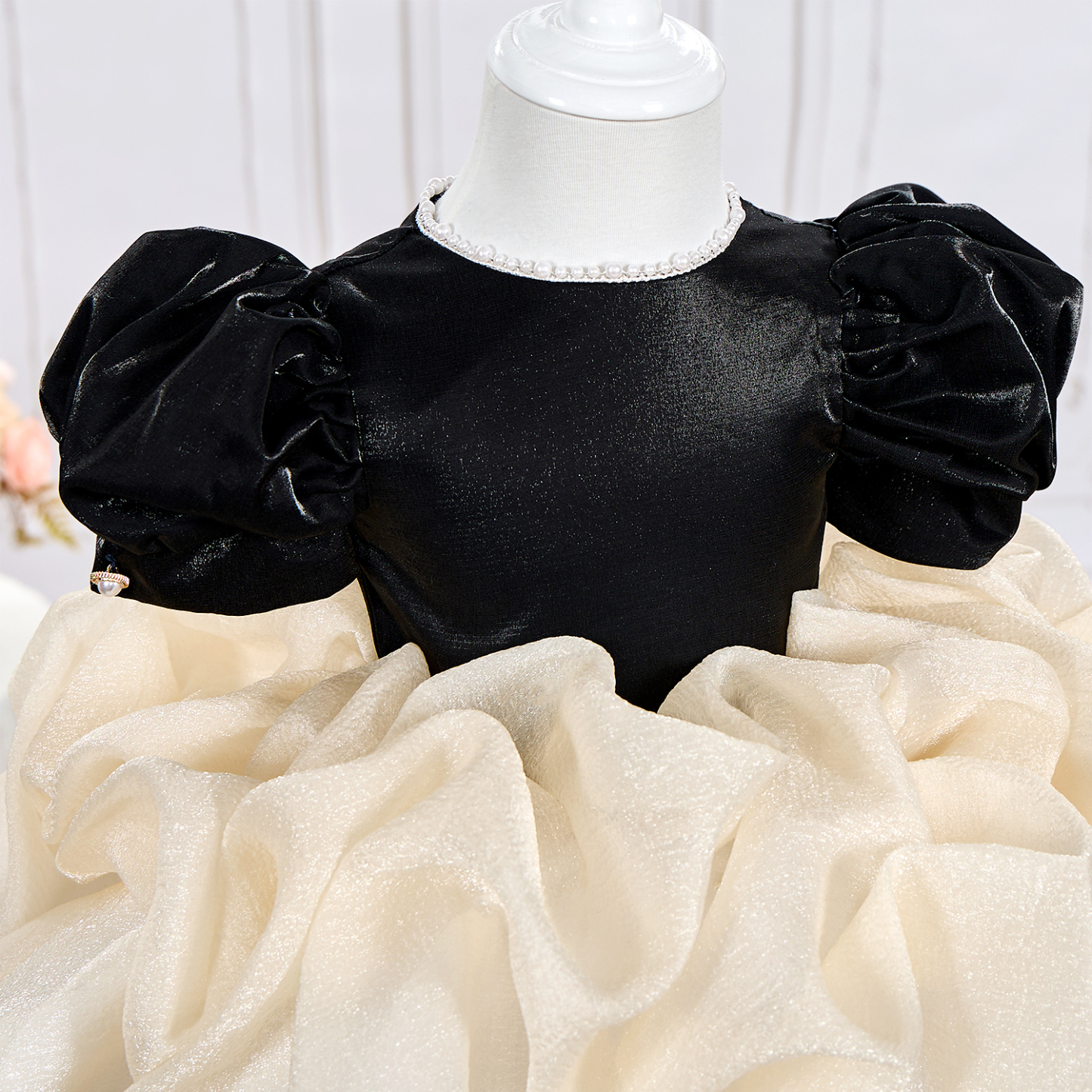 Organza Folds Short Sleeve Mid-long Dresses - image 4