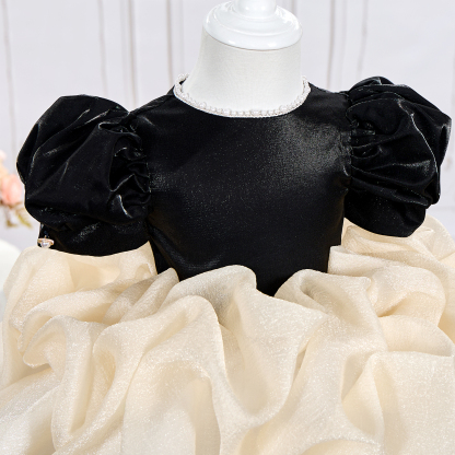 Organza Folds Short Sleeve Mid-long Dresses - image 4