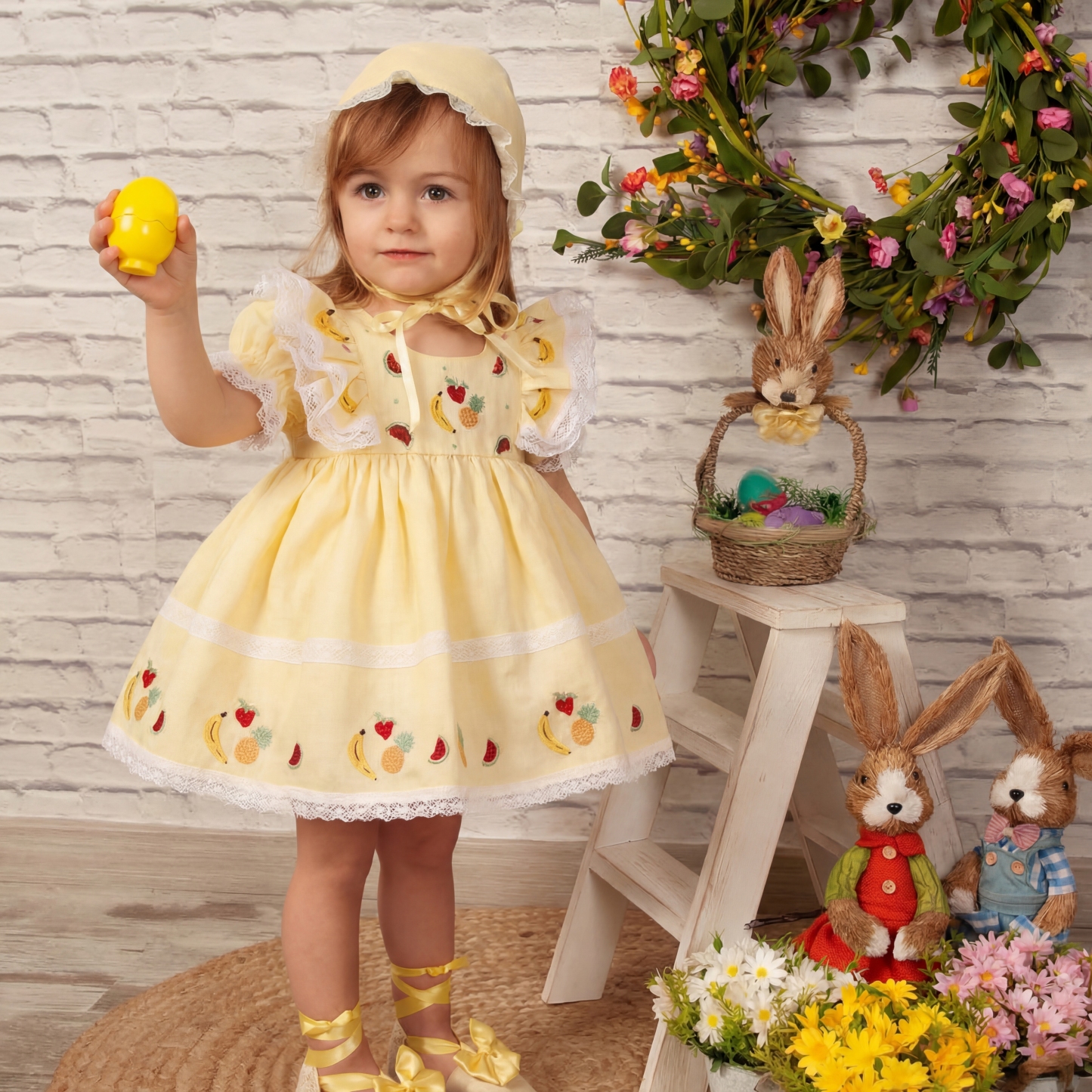 Cotton And Linen Stitching Lace Embroidery Short Sleeve Midi Dresses - image 3