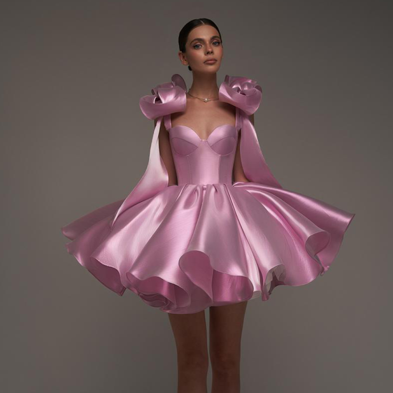 Women Satin Bow Drawstring Sleeveless Short Dresses - Purple - XXL - image 12