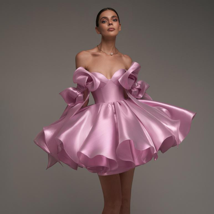 Women Satin Bow Drawstring Sleeveless Short Dresses - image 13