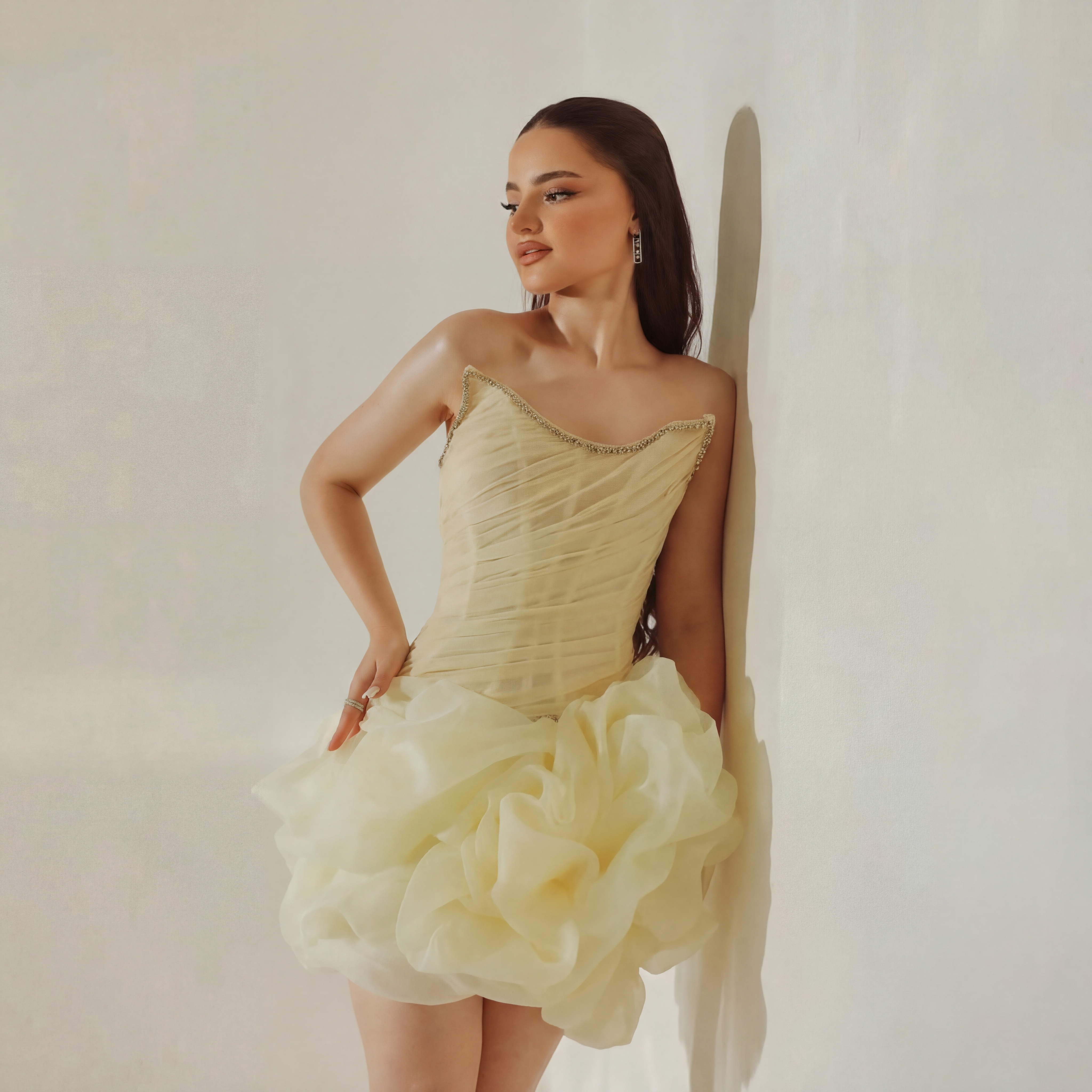Organza Rosette Sleeveless Short Dresses - image 2