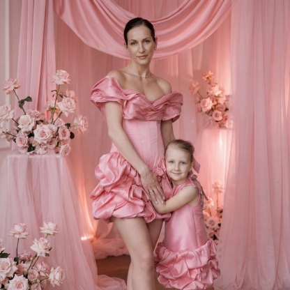 Satin Folds Sleeveless Short Dresses - image 3