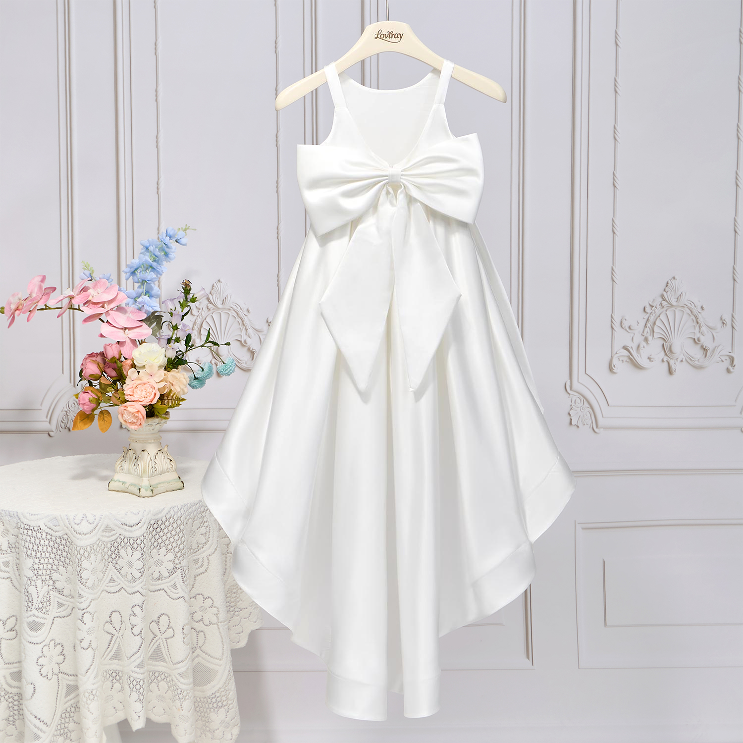 Satin Bow Sleeveless Maxi Dresses - image 7