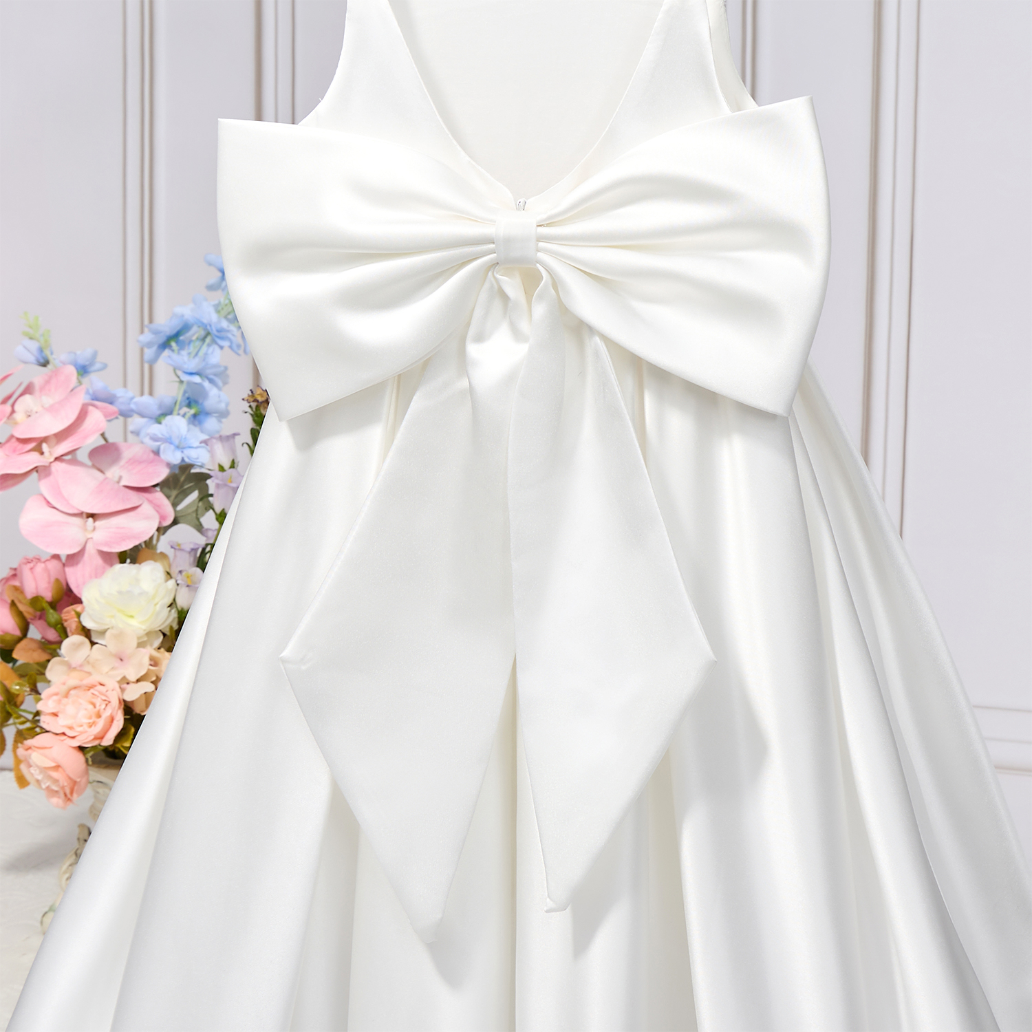 Satin Bow Sleeveless Maxi Dresses - image 21