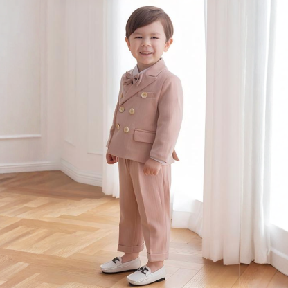 Chemical Fiber Blend Button Long Sleeve Long 5-piece Formal Suit - image 2