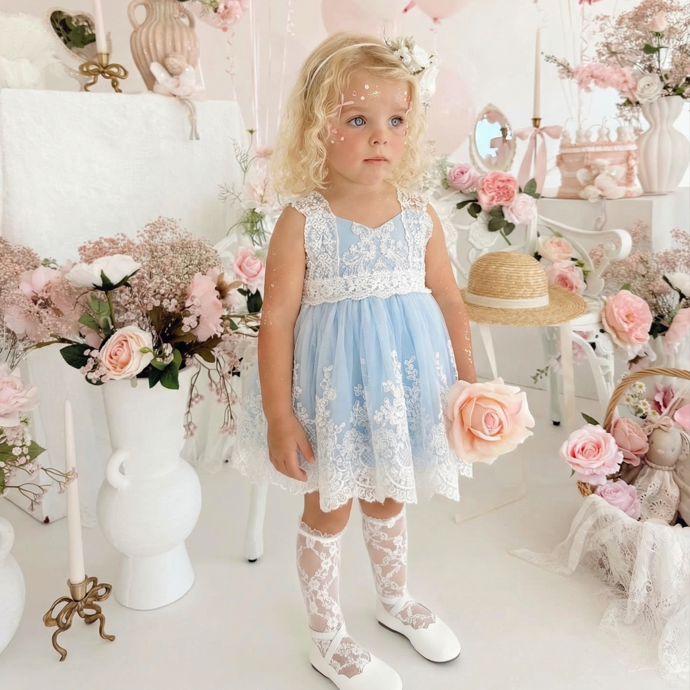 Lace Lace Edge Sleeveless Midi Dresses - image 3