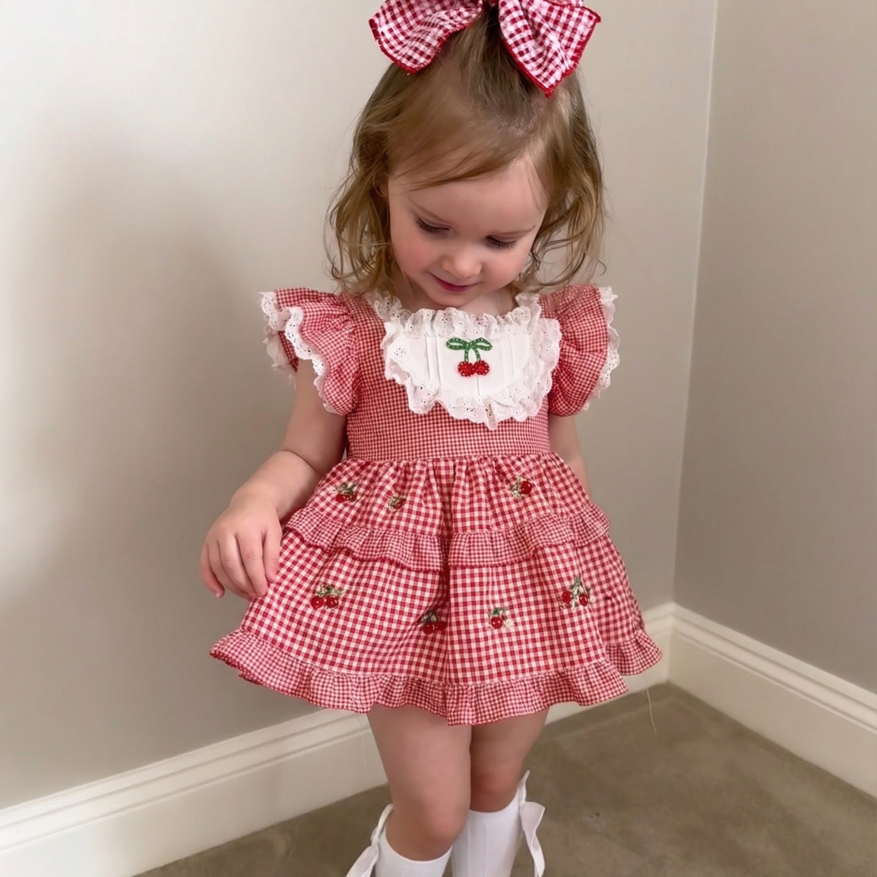 Chemical Fiber Blend Split Joint Cap Sleeve Short Two-piece Set - image 3