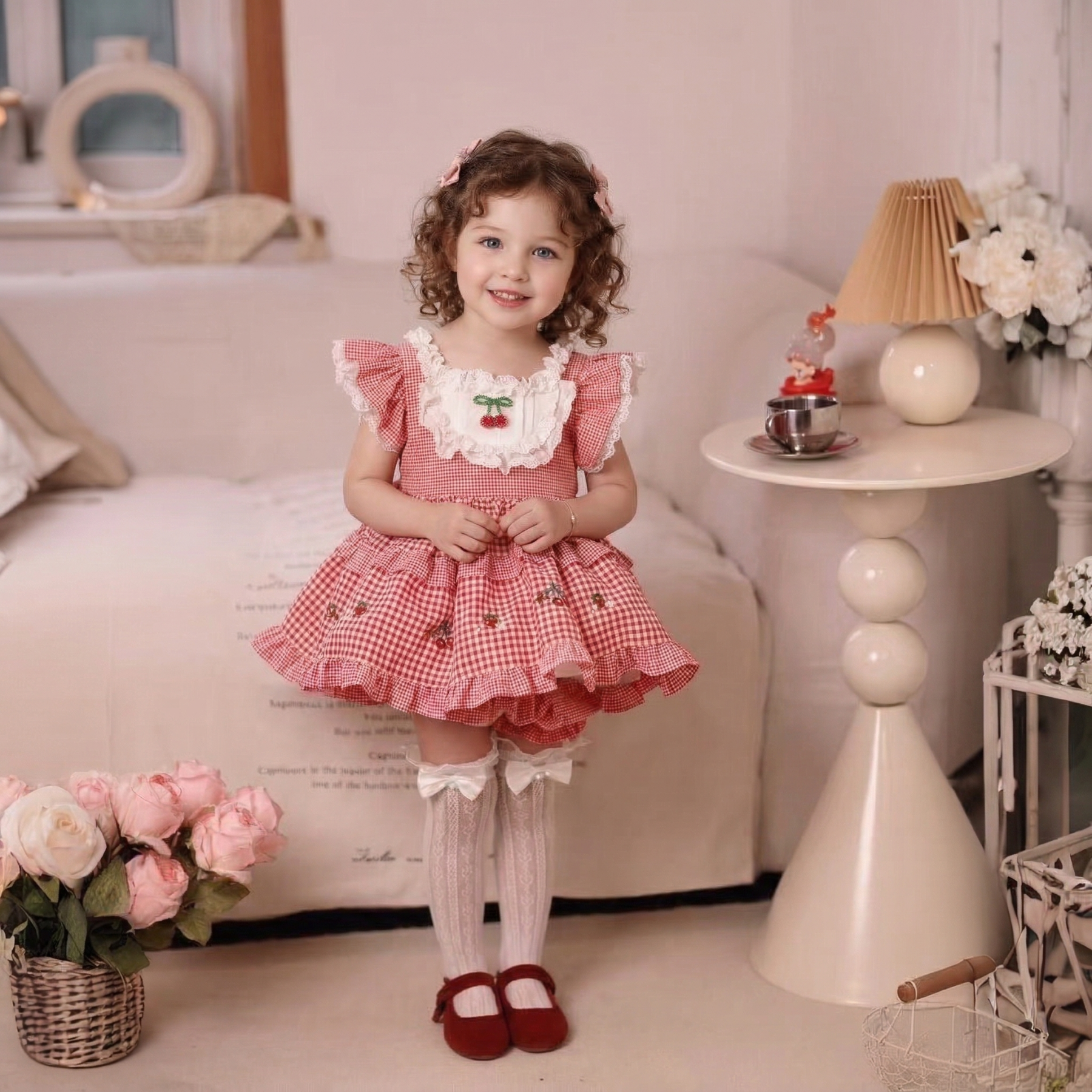 Chemical Fiber Blend Split Joint Cap Sleeve Short Two-piece Set - image 5