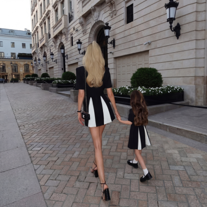 Suit Fabric Short Sleeve Short Dresses Without Badge - image 6