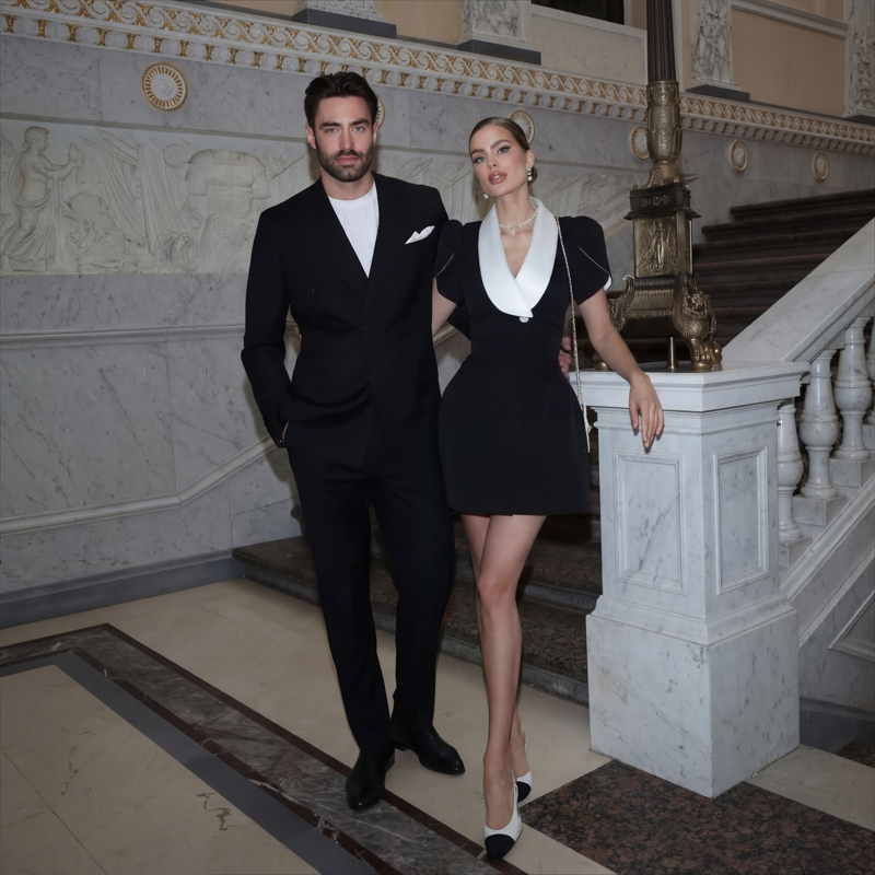 Women Suit Fabric Short Sleeve Short Dresses - image 2