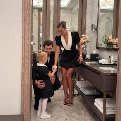 Suit Fabric Short Sleeve Short Dresses - image 3