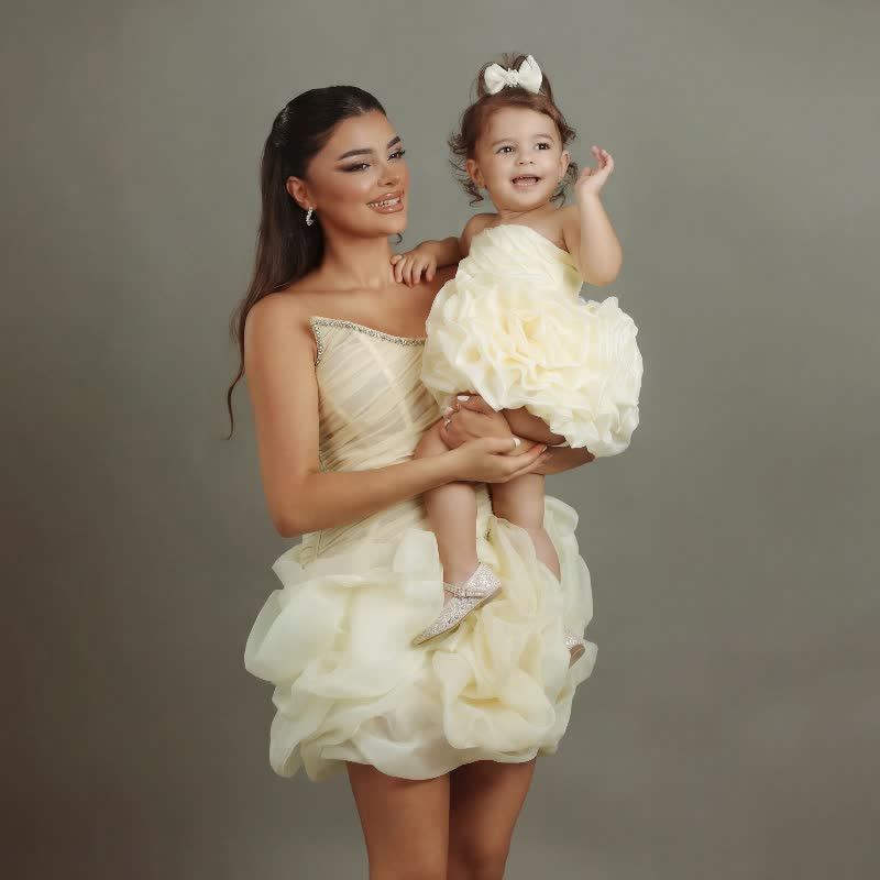 Women Organza Rosette Sleeveless Short Dresses - image 5