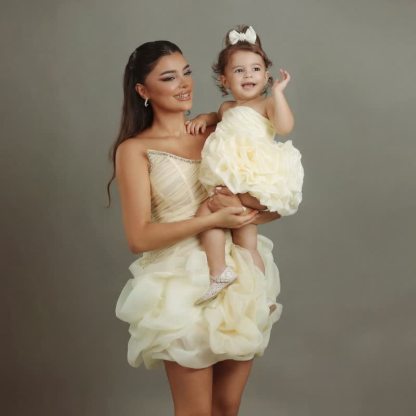 Women Organza Rosette Sleeveless Short Dresses - image 5