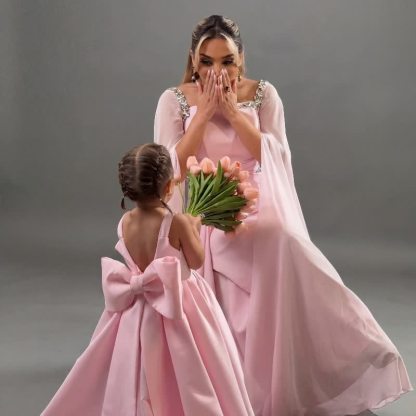 Women Chiffon Rhinestone Extra-long Sleeve Maxi Dresses - image 3