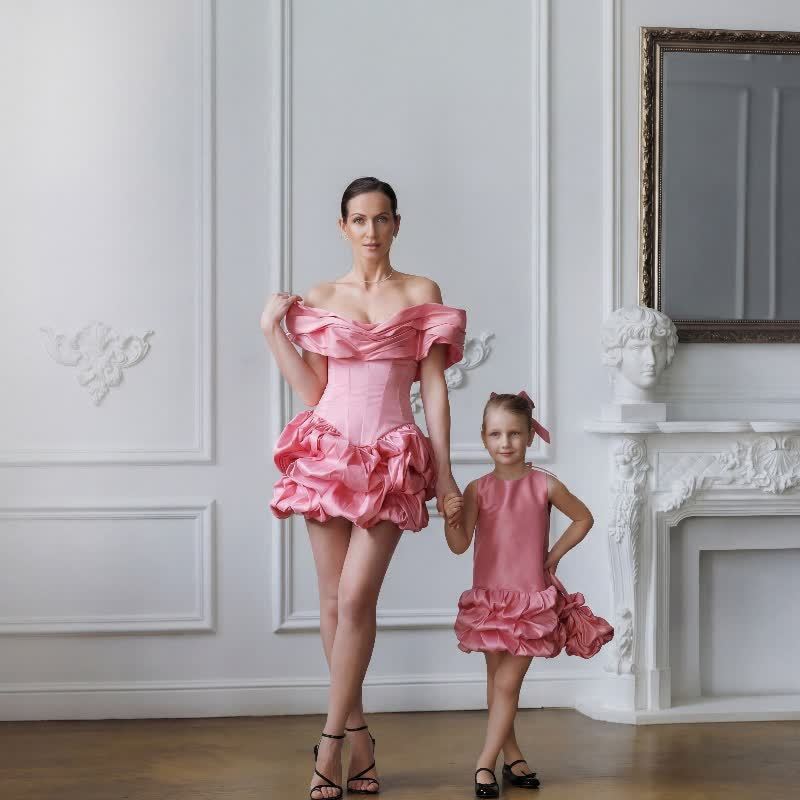 Women Satin Folds Sleeveless Short Dresses - Pink - XL - image 1