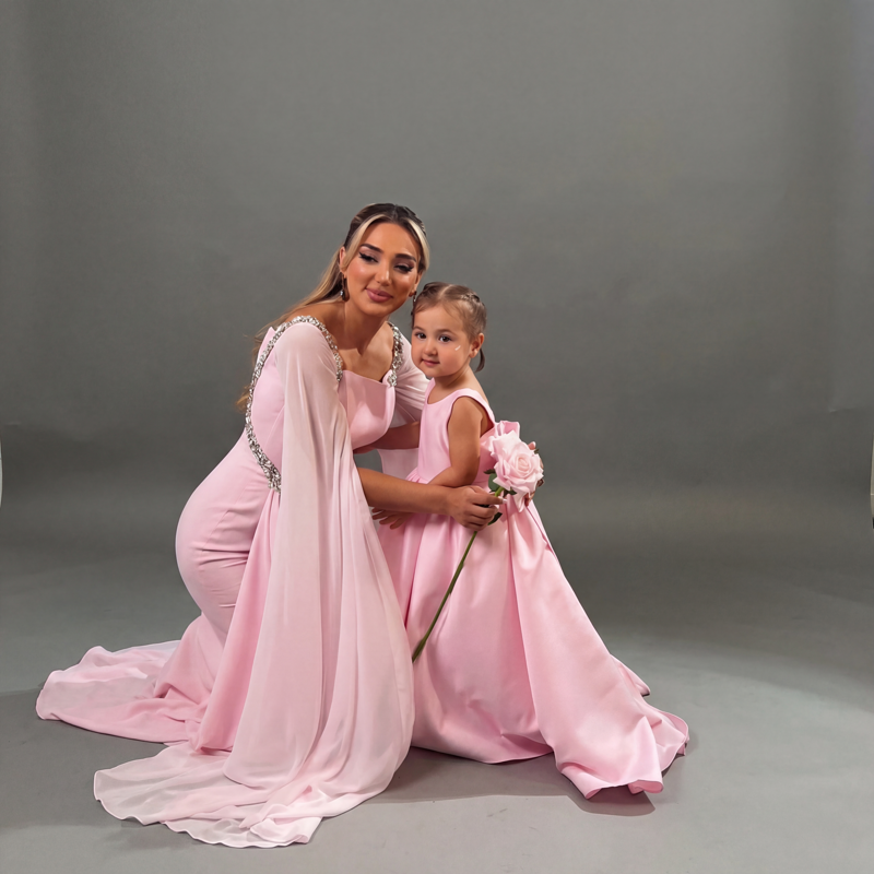 Women Chiffon Rhinestone Extra-long Sleeve Maxi Dresses - image 5