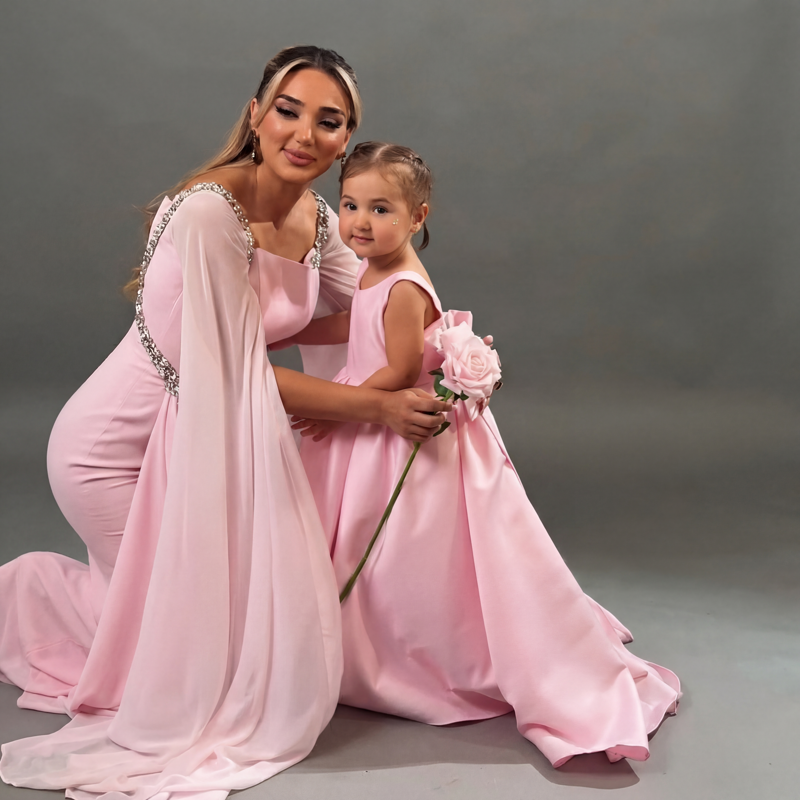 Women Chiffon Rhinestone Extra-long Sleeve Maxi Dresses - image 6