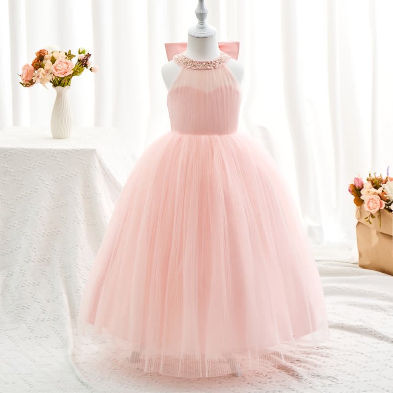 Mesh Bow Sleeveless Maxi Dresses - image 2