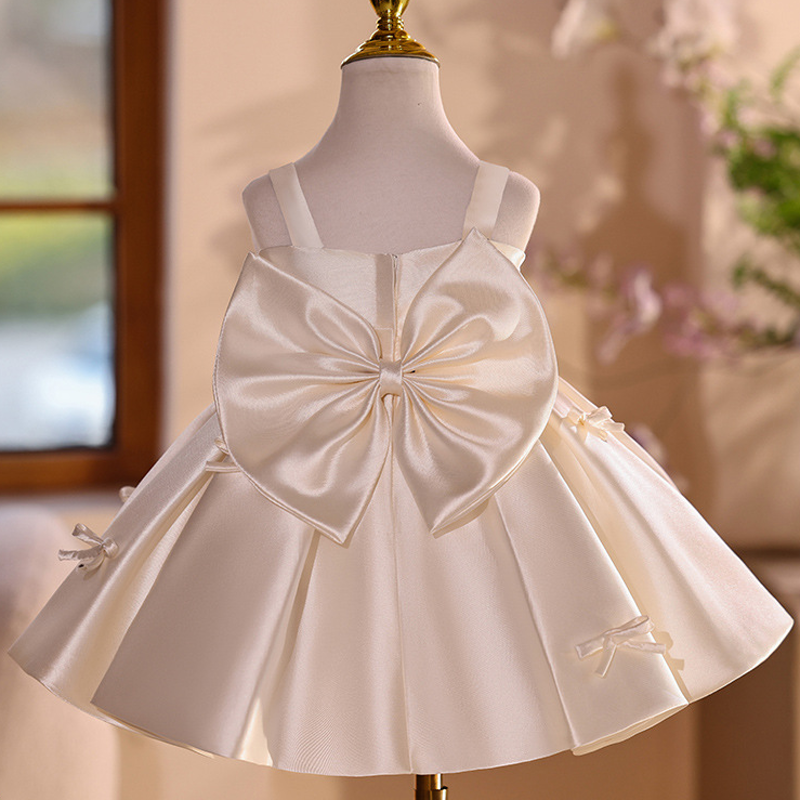 Satin Bow Sleeveless Short Dresses - image 5