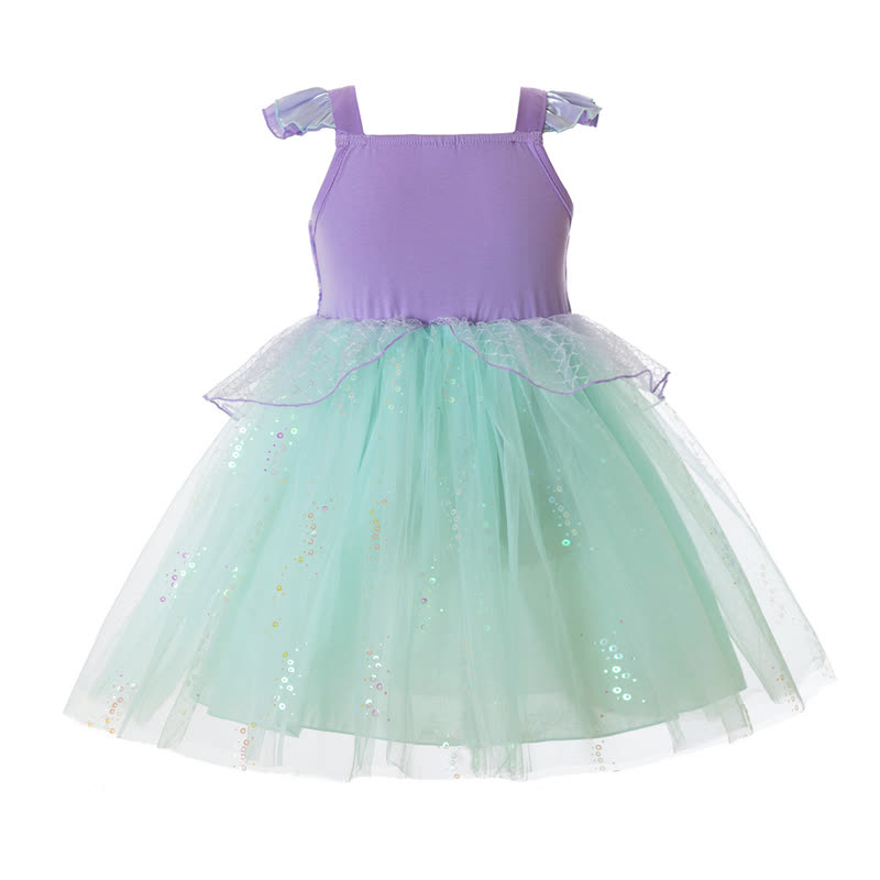 Glitter & Mesh Sequins Folds Cap Sleeve Short Dresses - image 2