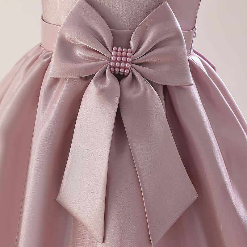 Satin  Rosette Cap Sleeve Maxi Dresses - image 7