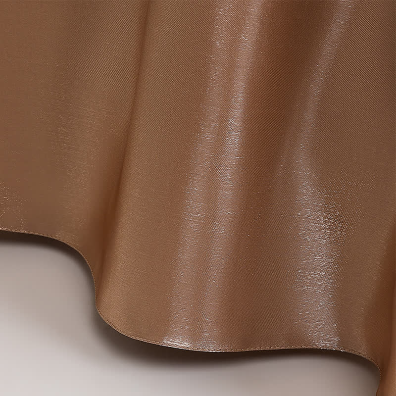 Satin  Rosette Cap Sleeve Maxi Dresses - image 22