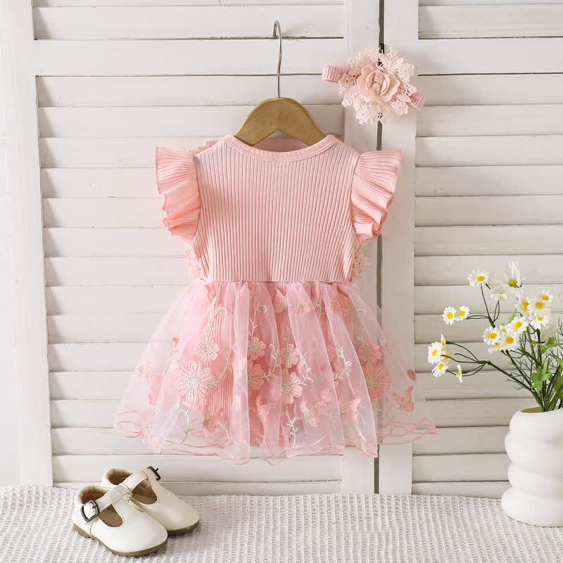 100% Cotton Split Joint Rosette Cap Sleeve Midi Bodysuit - image 13