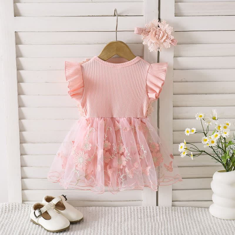 100% Cotton Split Joint Rosette Cap Sleeve Midi Bodysuit - image 13