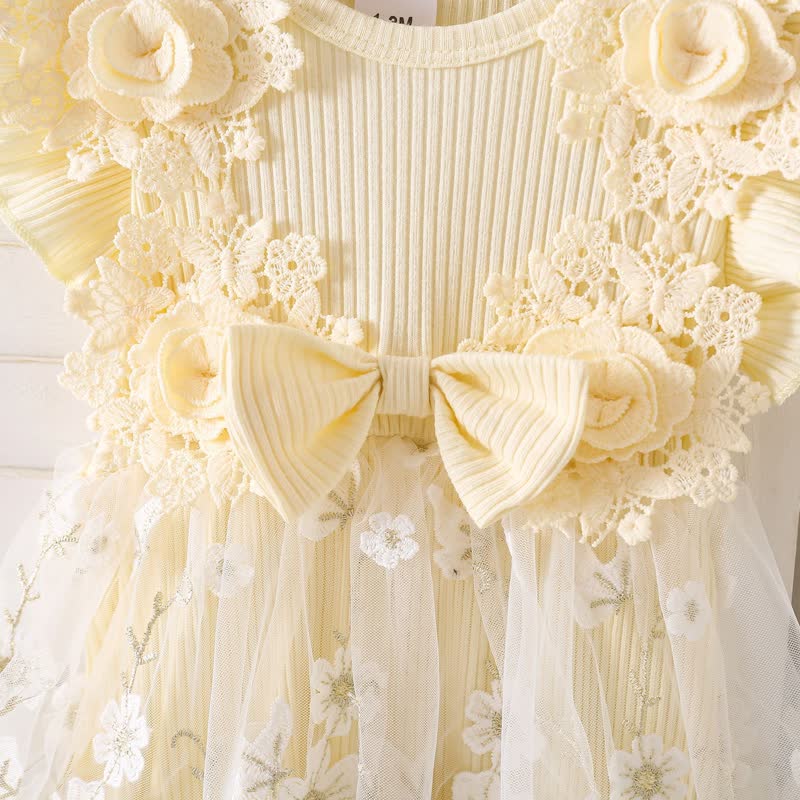 100% Cotton Split Joint Rosette Cap Sleeve Midi Bodysuit - image 5