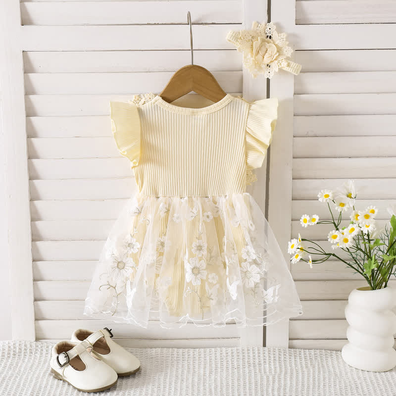 100% Cotton Split Joint Rosette Cap Sleeve Midi Bodysuit - image 4