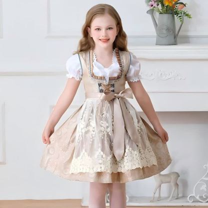 Chemical Fiber Blend Drawcord Short Sleeve Midi Top With Dress & Apron - image 3