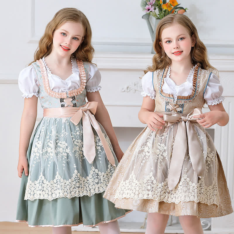 Chemical Fiber Blend Drawcord Short Sleeve Midi Top With Dress & Apron - image 1