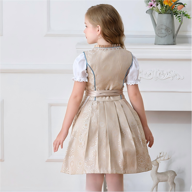 Chemical Fiber Blend Drawcord Short Sleeve Midi Top With Dress & Apron - image 10