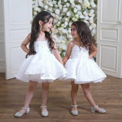 Satin Pearl Sleeveless Short Dresses - image 3