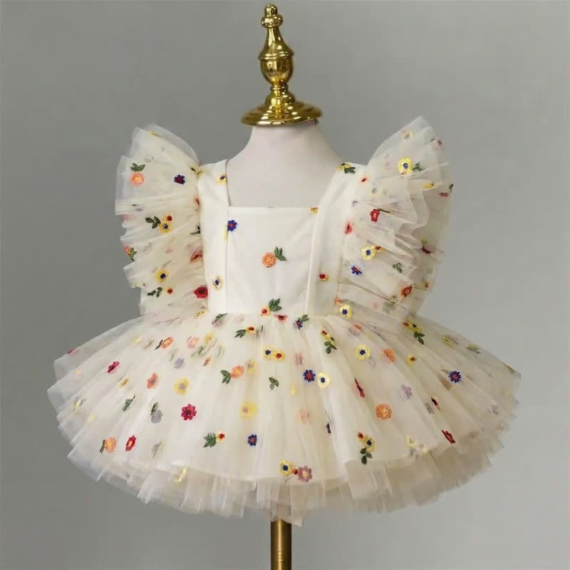 Mesh Butterfly Cap Sleeve Short Dresses - image 2