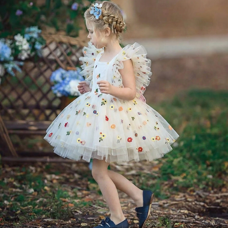 Mesh Butterfly Cap Sleeve Short Dresses - image 3