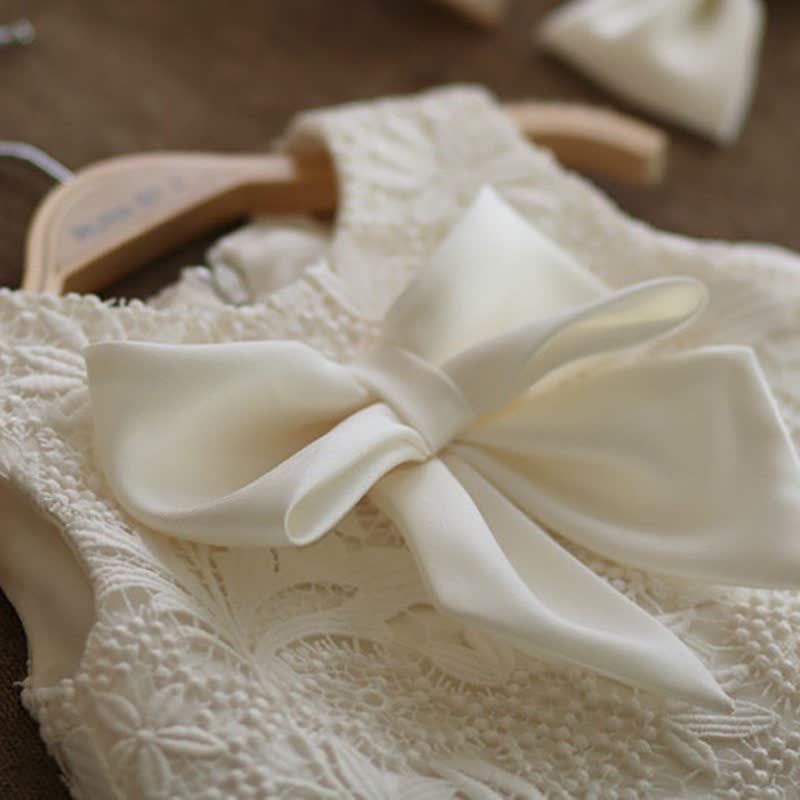 Lace Bow Sleeveless Midi Dresses - image 3