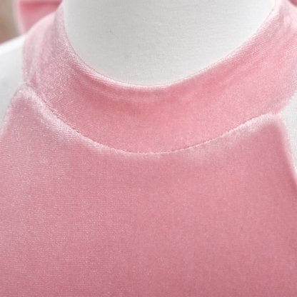 Velvet Split Joint Three Quarter Sleeve Midi Dresses Without Glove - image 7