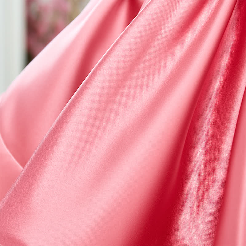 Satin Bow Short Sleeve Midi Dresses - image 7