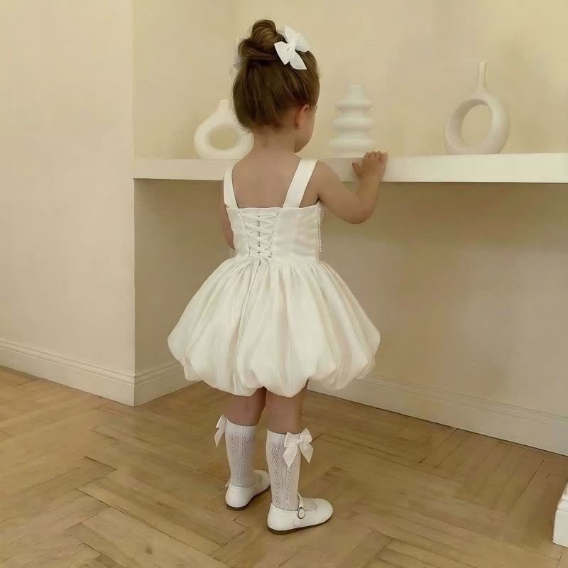 Satin Pearl Sleeveless Short Dresses - image 2