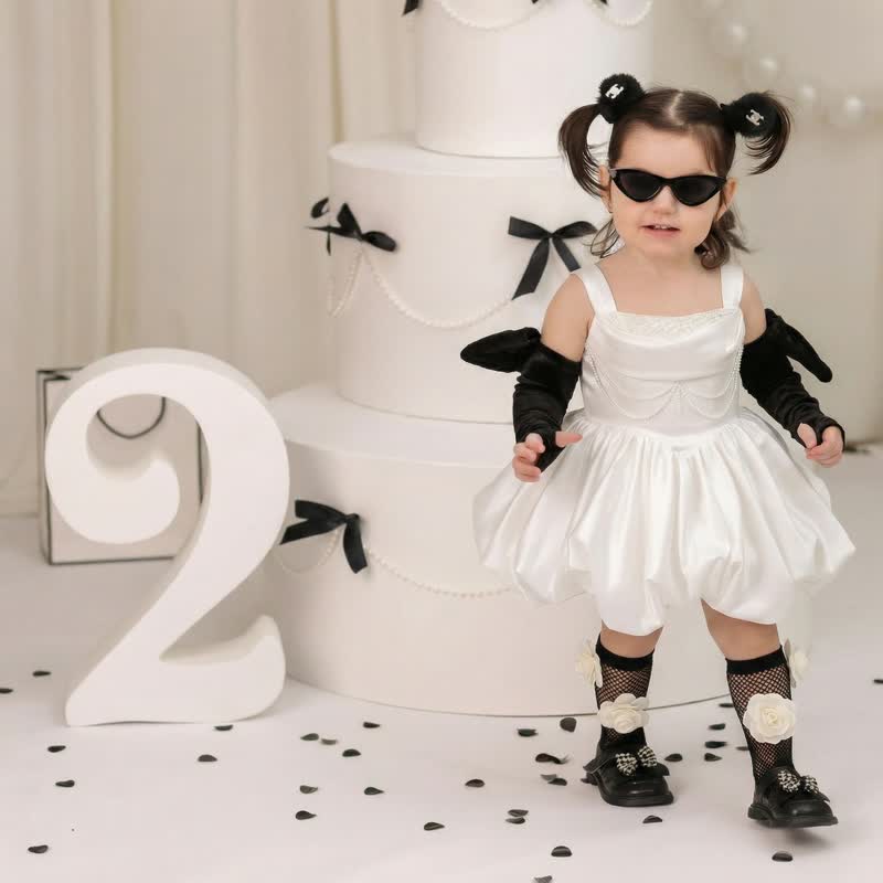 Satin Pearl Sleeveless Short Dresses - image 5