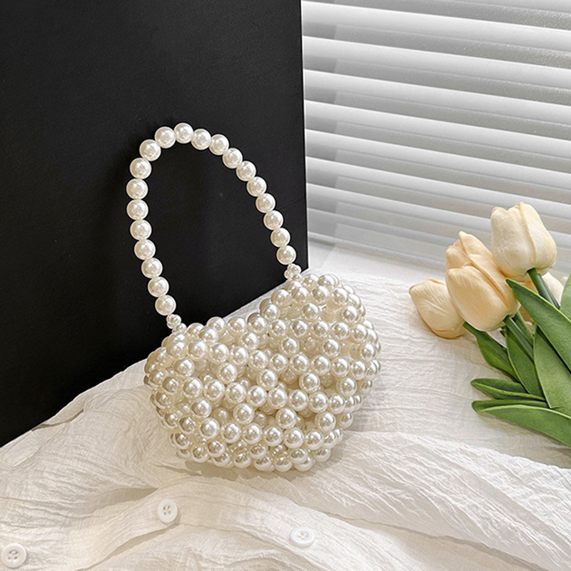 Solid With Pearls Bags - Beige - image 1